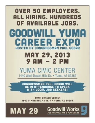 Goodwill Yuma Career Expo May 29th, 2013