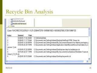 Recycle Bin Analysis 