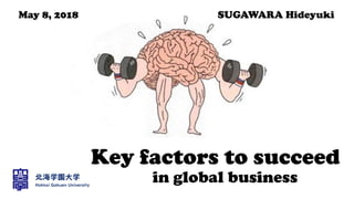 Key factors to succeed
in global business
May 8, 2018 SUGAWARA Hideyuki
 