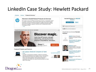 LinkedIn Case Study: Hewlett Packard




5/18/2012                DRAGONSEARCH MARKETING I May 2012   29
 