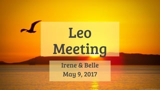 Leo
Meeting
Irene & Belle
May 9, 2017
 