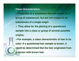 Class Characteristics Forensic Example Forensic Chemistry | PDF