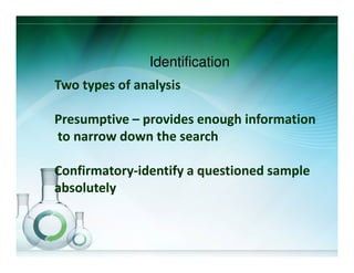Known Sample Forensic Chemistry | PDF