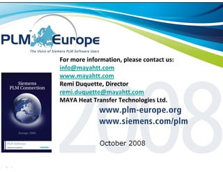 MAYA HTT NX ST CAD-CAE Workflows