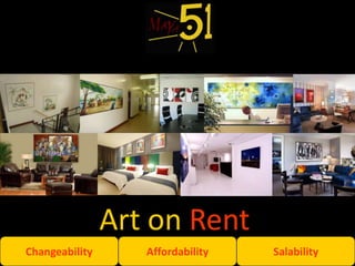 Art on Rent
Changeability      Affordability   Salability
 