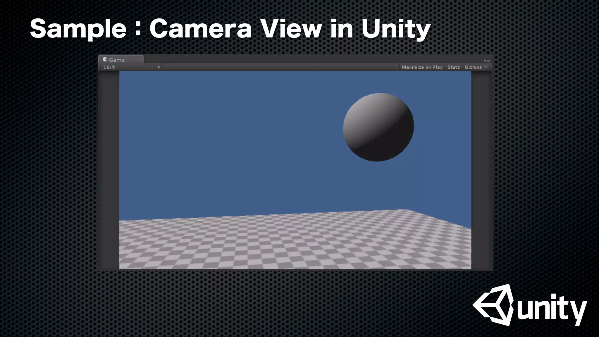 Sample：Camera View in Unity
 