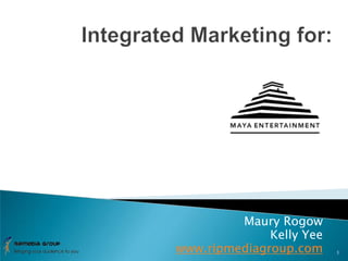 Integrated Marketing for: Maury Rogow Kelly Yee www.ripmediagroup.com 1 