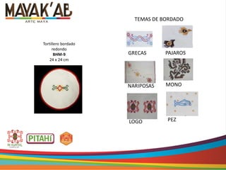 Tortillero bordado
redondo
BHM-9
24 x 24 cm
TEMAS DE BORDADO
GRECAS
NARIPOSAS
PAJAROS
MONO
LOGO PEZ
 