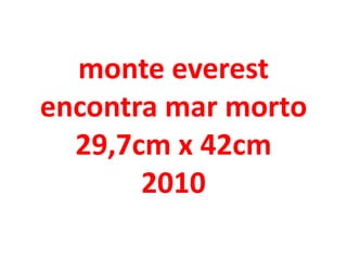 monte everest
encontra mar morto
  29,7cm x 42cm
       2010
 