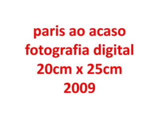 paris ao acaso
fotografia digital
  20cm x 25cm
      2009
 