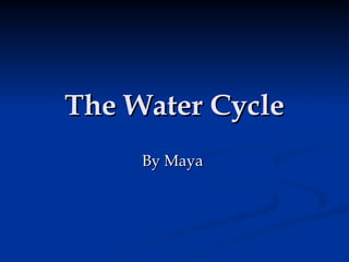 The Water Cycle By Maya  