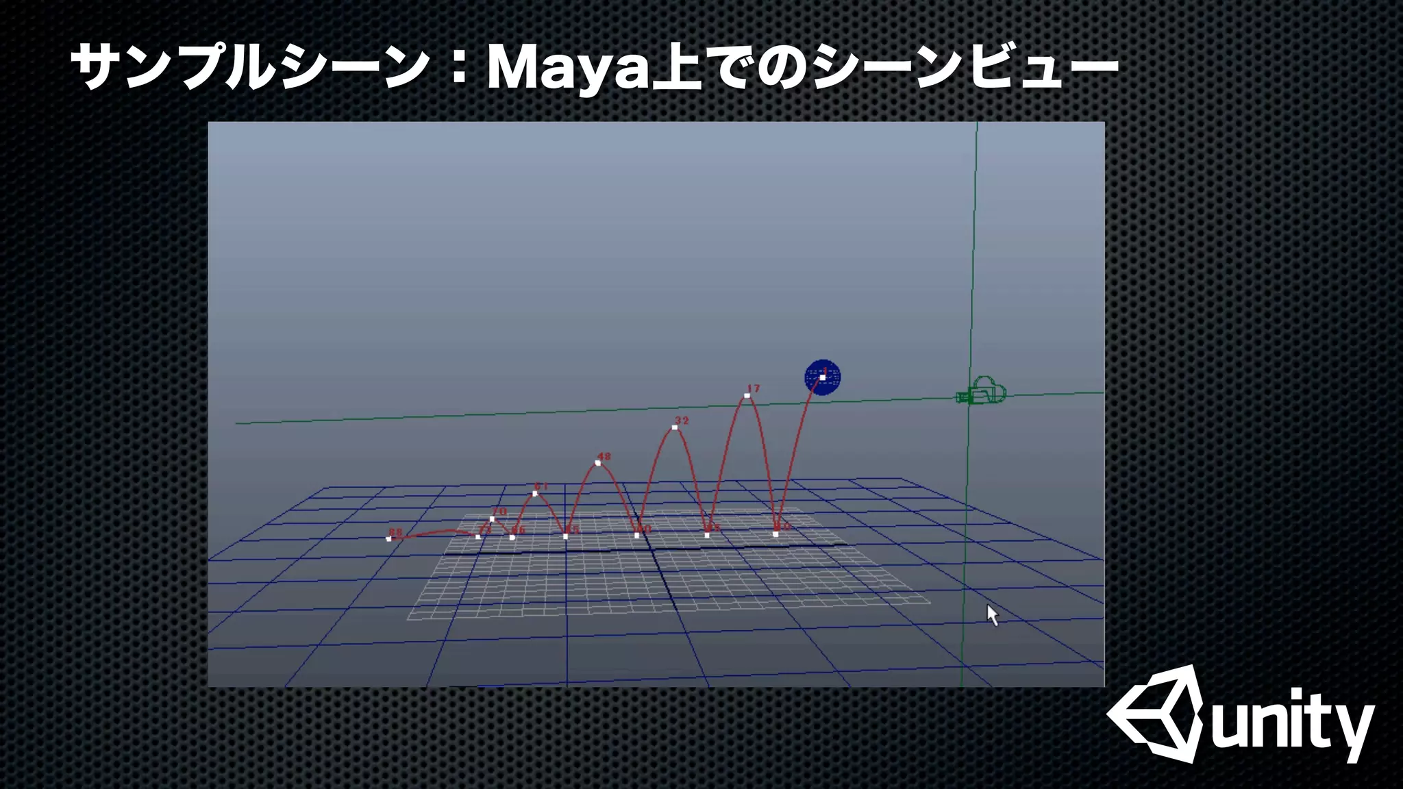 サンプルシーン：Maya上でのシーンビュー
 