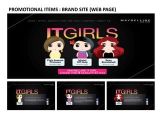 PROMOTIONAL ITEMS : BRAND SITE (WEB PAGE)
 