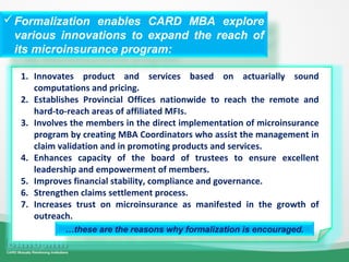 Evolution of CARD MBA and its impact to microinsurance industry | PPT