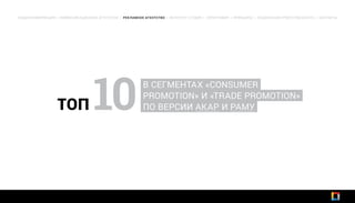 ОБЩАЯ ИНФОРМАЦИЯ | КОММУНИКАЦИОННОЕ АГЕНТСТВО | РЕКЛАМНОЕ АГЕНТСТВО | ИНТЕРНЕТ-СТУДИЯ | ТИПОГРАФИЯ | ПРИНЦИПЫ | СОЦИАЛЬНАЯ ОТВЕТСТВЕННОСТЬ | КОНТАКТЫ
В СЕГМЕНТАХ «CONSUMER
PROMOTION» И «TRADE PROMOTION»
ПО ВЕРСИИ АКАР И РАМУ10ТОП
 