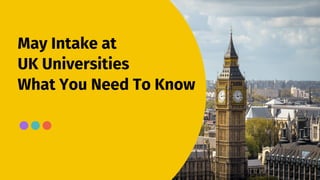 May Intake at
UK Universities
What You Need To Know
 
