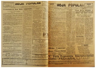 Periódico "Hoja Popular" de la Cantón Riobamba el mes de Mayo 1944