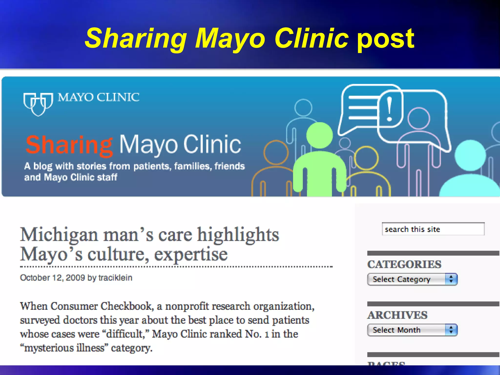 Sharing Mayo Clinic  post 