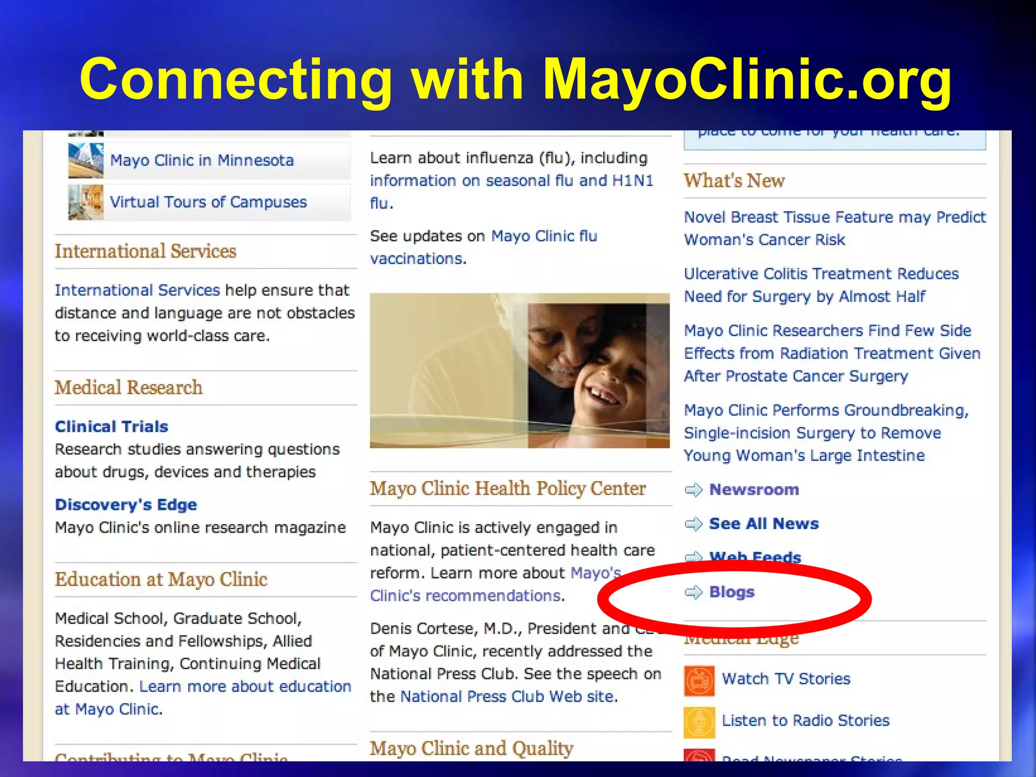 Connecting with MayoClinic.org 