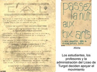 Los estudiantes, los profesores y la administración del Liceo de Turgot deciden apoyar el movimiento Afiche 