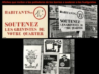 Mayo - Junio de 1968 Afiches que invitan a los pobladores de los barrios a sostener a los huelguistas   
