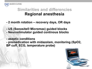 Similarities and differencies
          Regional anesthesia
Examples:

1. Knee replacement – sciatic block (30 ml 0,25%
bu...