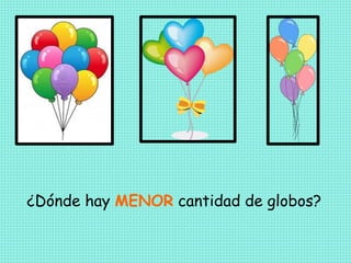 ¿Dónde hay MENOR cantidad de globos?
