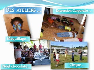Des  ateliers …Expression Corporelle …Maquillage…Cirque …Noël chocolaté…