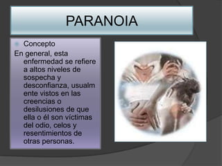 HOPOCONDRIAConceptoLa hipocondría es un desorden neurótico en el cual la persona canaliza las ansiedades, las preocupaciones y los pensamientos obsesivos para convencerse de que tiene una enfermedad física específica 