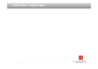 Dies ist eine Überschrift
Exploration: Folgerungen




  9
 