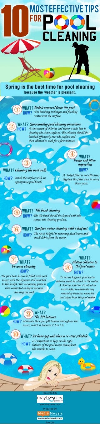 10 most effective tips for Pool Cleaning [Info Graphic ]