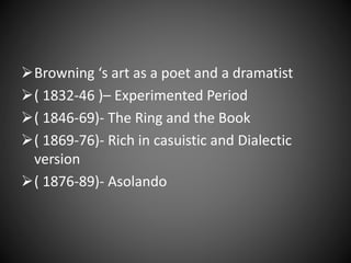 Robert Browning, Victorian Poet, Dramatist & Lyricist