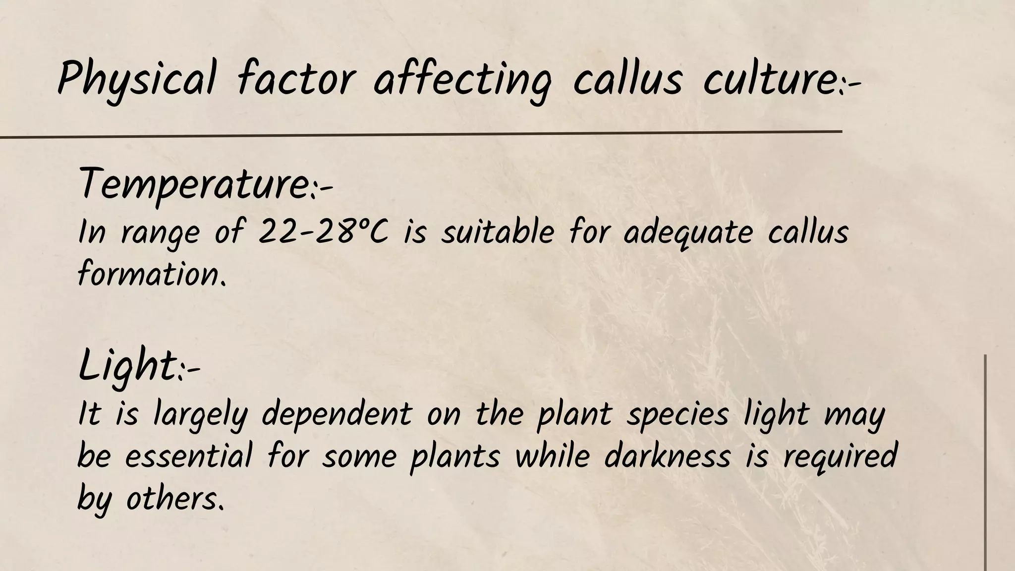 Calluses Lighting Callus culture and it's application | PDF
