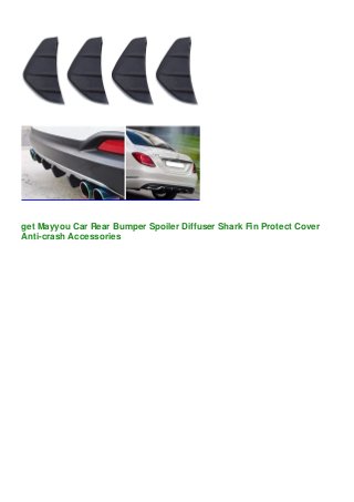 Mayyou Car Rear Bumper Spoiler Diffuser Shark Fin Protect Cover Anti-crash Accessories