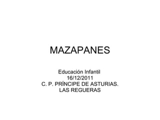 MAZAPANES Educación Infantil  16/12/2011 C. P. PRÍNCIPE DE ASTURIAS. LAS REGUERAS 