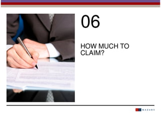 06
HOW MUCH TO
CLAIM?

 