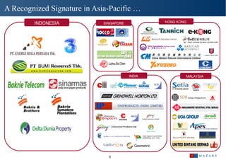 A Recognized Signature in Asia-Pacific … INDONESIA HONG KONG  INDIA  MALAYSIA  SINGAPORE 