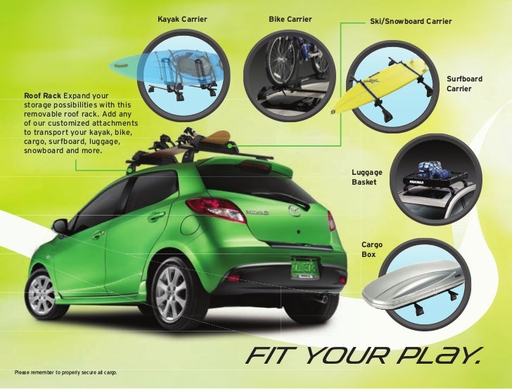 2012 Mazda2 hatchback parts and accessories brochure, provided by