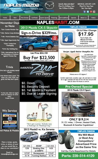 Naples Mazda November Newsletter