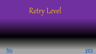 yesNo
Retry Level