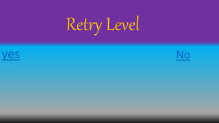 yes No
Retry Level