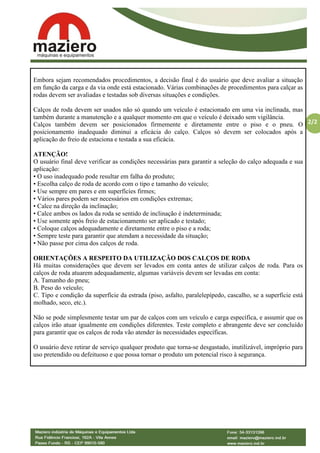 Maziero uso de calços de roda | PDF