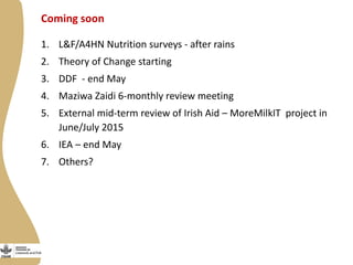 Maziwa Zaidi overview  and plans for 2015