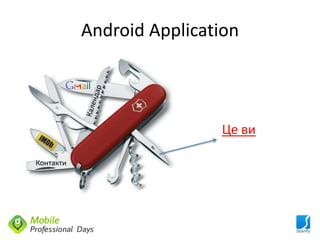 Android Application



                           Це ви

Контакти
 