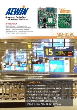 Mb 8390 aewin embedded solution in digital signage in airport
