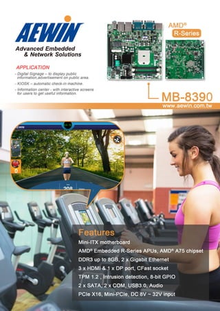 Mb 8390 aewin embedded solution in interactive exercise equipment