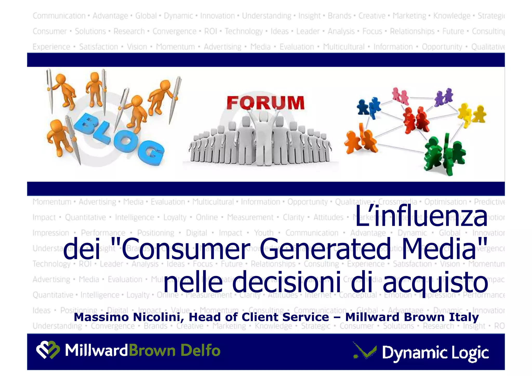 L’influenza dei Consumer Generated Media