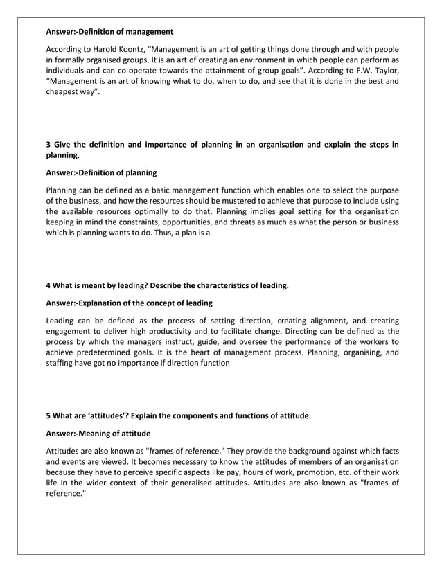 Mb0038 management process and organizational behaviour | PDF