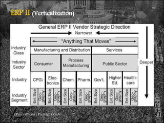 ERP II (Verticalization)
CPG : Customer Package Goods
 