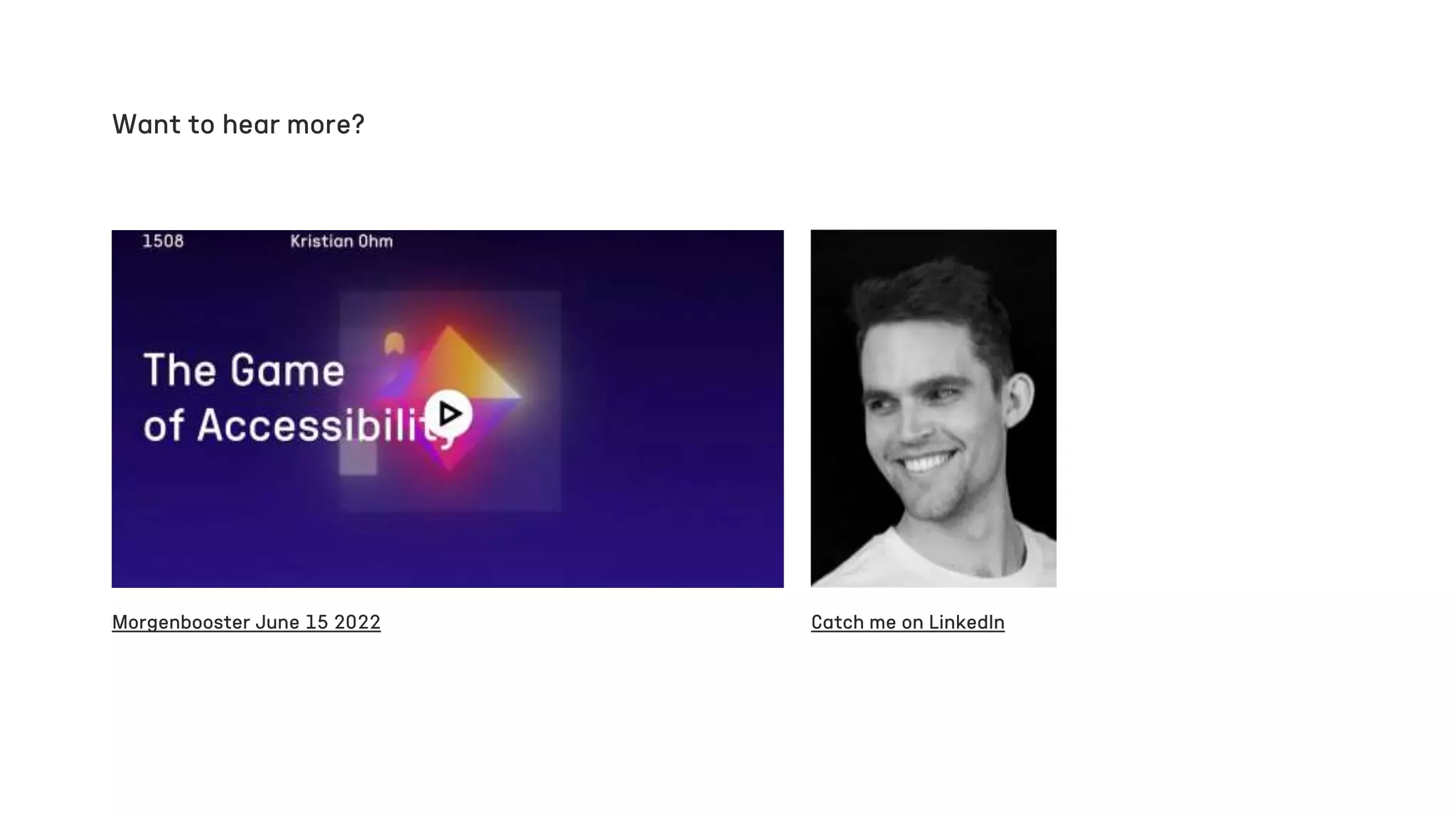 Morgenbooster June 15 2022
Want to hear more?
Catch me on LinkedIn
 